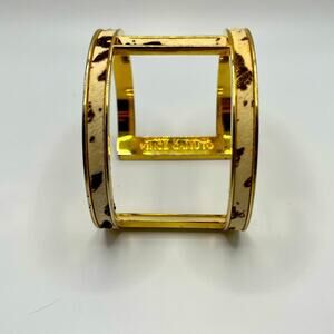 Vintage Vince Camuto gold tone cow hide cuff